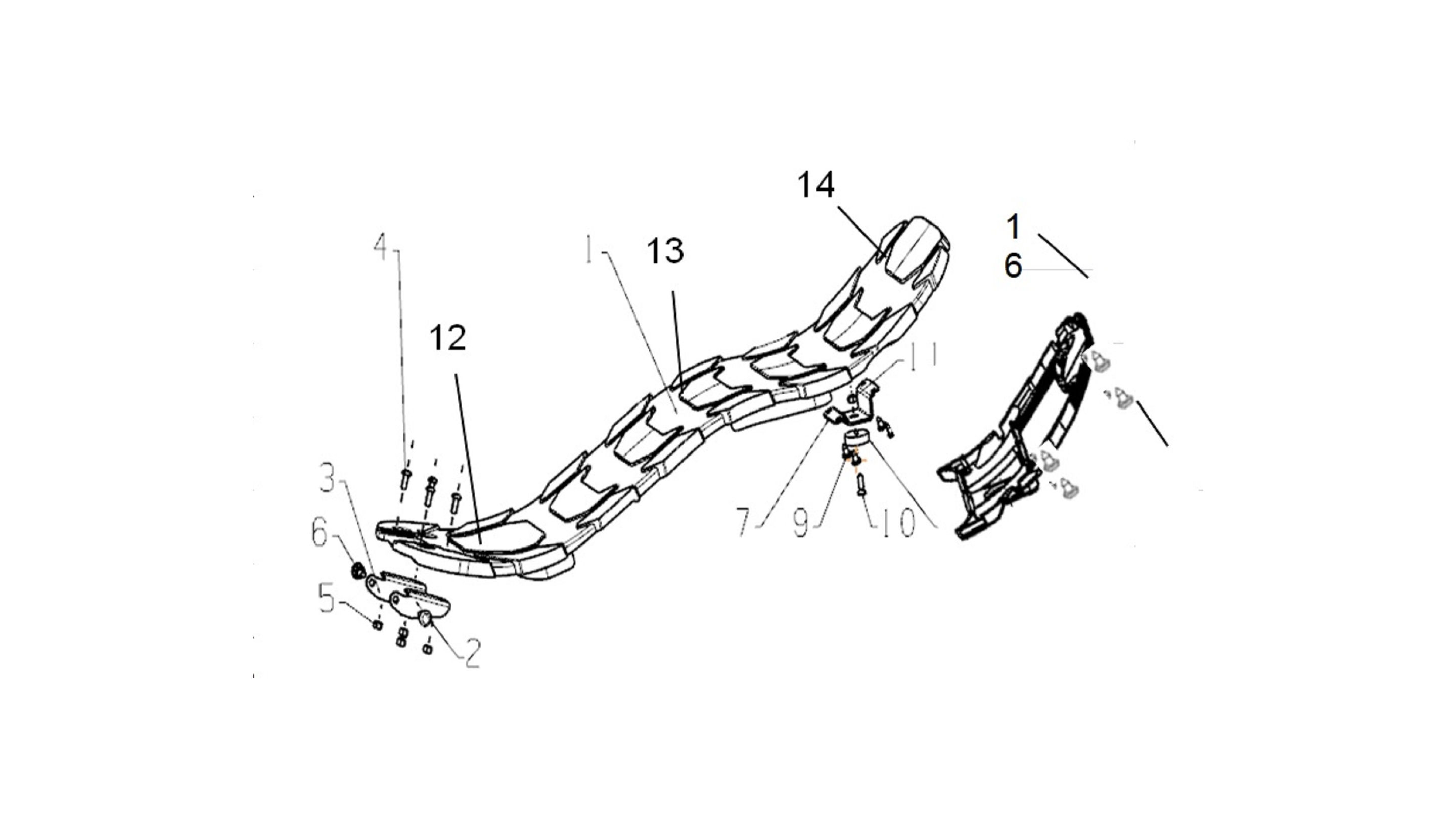 Mocowanie podnóżka PRAWA strona MINI MAD PLUS nr.3